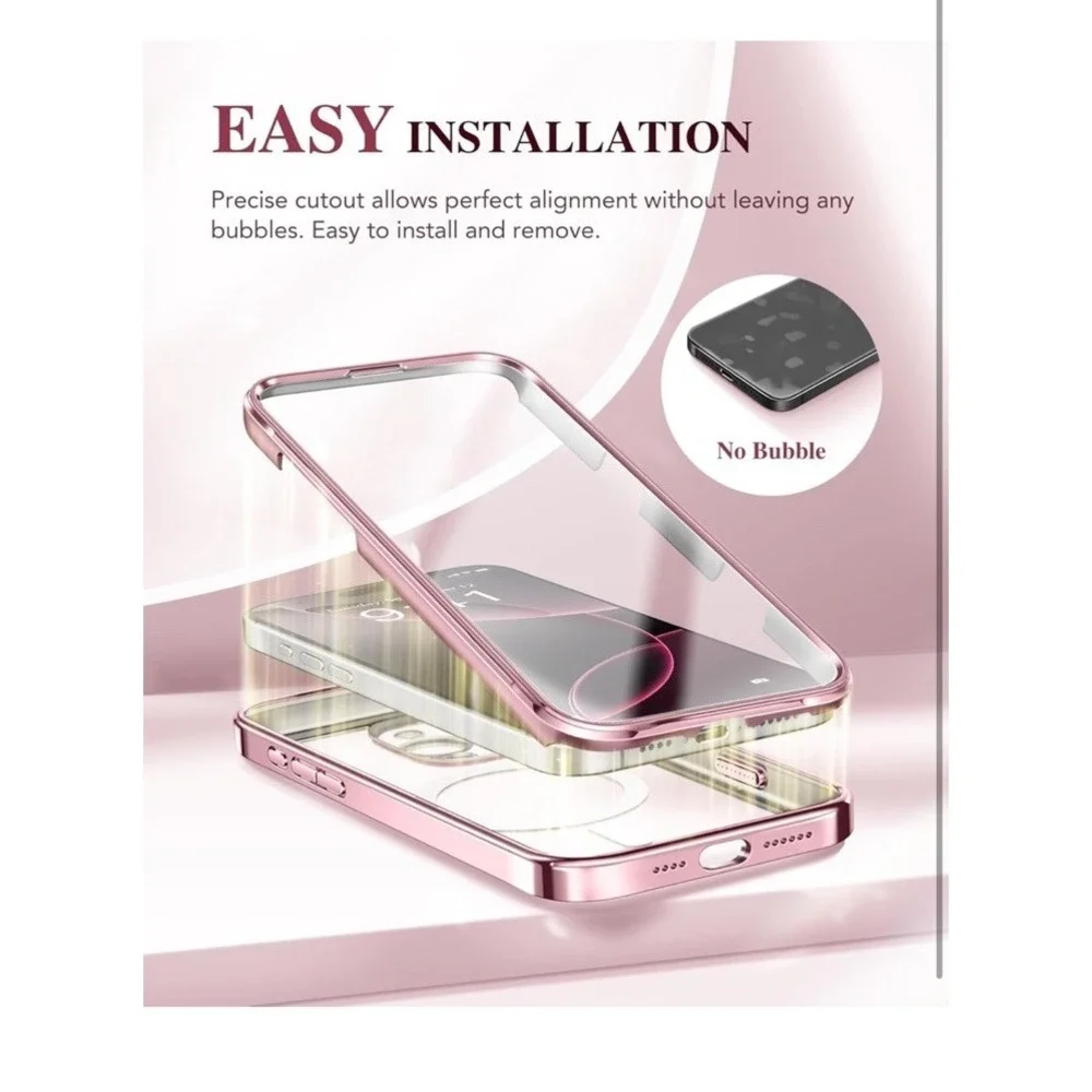 BERFY Magnetic for iPhone 16 Pro Case  Pink Compatible‎ With MagSafe